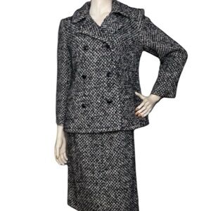 Vintage 1970s Thick Woven Skirt Suit